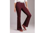 Bequeme Jeans ASCARI, Damen, Gr. 24, Kurzgrößen, bordeaux, 91% Baumwolle, 6% Polyester, 3% Elasthan, unifarben, lang, Jeans