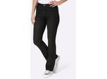 Bootcut-Jeans CLASSIC BASICS, Damen, Gr. 24, Kurzgrößen, grau denim, 81% Baumwolle, 17% Polyester, 2% Elasthan, lang, Jeans