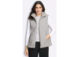 Fellimitatweste INSPIRATIONEN, Damen, Gr. 36, hellgrau, 100% Polyester, unifarben, Westen