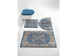 Badematte GRUND Gr. 3, blau, gemustert, rechteckig (60cm x 100cm ), 1 Stk., Badematten, Badematte