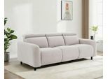 3-Sitzer OTTO HOME "SKAANE Struktur-Sofa, 229 cm, manuelle-u. elektrische Relaxfunktion", grau (beige), B:229cm H:100cm T:100cm, 100% Polyester, Sofas, 3-Sitzer, 229cm, Kopfteilverstllg. und man. o. elektr. Relaxfunktion in 2 Sitzen