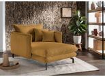 Relaxsessel HOME AFFAIRE "Lazio modern und bequem, schmale Armlehnen, tolle Detailverarbeitung", gold, B:255cm H:94cm T:167cm, 93% Polyester, 7% Polyamid, Sessel, Relaxsessel, zwei verschiedene Fußfarben wählbar