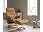 Relaxsessel STRESSLESS "Sunrise", braun (taupe paloma), B:79cm H:103cm T:73cm, Leder BATICK: BATICK ist ein leicht korrigiertes, durchgefärbtes und genarbtes Möbelleder, bei dem die meisten Unebenheiten und Spuren in der Regel entfernt wurden.;Leder PALOMA: PALOMA ist ein durchgefärbtes Semianilin-Möbelleder mit natürlicher Narbung.;ROHLEDER Stoff Q2 FARON: Ein fester zuverlässiger Bouclé mit eine