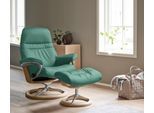 Relaxsessel STRESSLESS "Sunrise", grün (aqua grün paloma), B:83cm H:105cm T:74cm, Leder BATICK: BATICK ist ein leicht korrigiertes, durchgefärbtes und genarbtes Möbelleder, bei dem die meisten Unebenheiten und Spuren in der Regel entfernt wurden.;Leder PALOMA: PALOMA ist ein durchgefärbtes Semianilin-Möbelleder mit natürlicher Narbung.;ROHLEDER Stoff Q2 FARON: Ein fester zuverlässiger Bouclé mit e