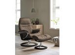Relaxsessel STRESSLESS "Sunrise", braun (mole batick), B:83cm H:105cm T:74cm, Leder BATICK: BATICK ist ein leicht korrigiertes, durchgefärbtes und genarbtes Möbelleder, bei dem die meisten Unebenheiten und Spuren in der Regel entfernt wurden.;Leder PALOMA: PALOMA ist ein durchgefärbtes Semianilin-Möbelleder mit natürlicher Narbung.;ROHLEDER Stoff Q2 FARON: Ein fester zuverlässiger Bouclé mit einem