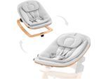 Hochstuhlaufsatz HAUCK "Eco Bouncer", Baby, grau, Massivholz, Hochstuhlaufsätze Hochstuhlaufsatz, inkl Wippengestell und Alpha-Adapter
