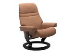 Relaxsessel STRESSLESS "Sunrise", braun (latte batick), B:79cm H:103cm T:73cm, Leder BATICK: BATICK ist ein leicht korrigiertes, durchgefärbtes und genarbtes Möbelleder, bei dem die meisten Unebenheiten und Spuren in der Regel entfernt wurden.;Leder PALOMA: PALOMA ist ein durchgefärbtes Semianilin-Möbelleder mit natürlicher Narbung.;ROHLEDER Stoff Q2 FARON: Ein fester zuverlässiger Bouclé mit eine