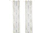 Schiebegardine OTTO HOME "Dimona" Gr. 2, beige (creme, grün), B:57cm H:175cm, Polyester, Polyester, Gardinen, Schiebegardine, 2-er Set, Fertiggardine, mit Befestigungszubehör, Wellen