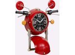 Wanduhr, rot, Wanduhren, B/H/T: 48,5cm x 53,5cm x 13cm, Wanduhr, B:48,5cm H:53,5cm T:13cm