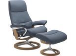 Relaxsessel STRESSLESS "View", blau (sparrow blau paloma), B:78cm H:108cm T:78cm, Leder BATICK: BATICK ist ein leicht korrigiertes, durchgefärbtes und genarbtes Möbelleder, bei dem die meisten Unebenheiten und Spuren in der Regel entfernt wurden.;Leder PALOMA: PALOMA ist ein durchgefärbtes Semianilin-Möbelleder mit natürlicher Narbung.;ROHLEDER Stoff Q2 FARON: Ein fester zuverlässiger Bouclé mit e
