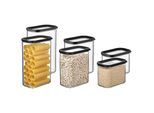 Vorratsdose MEPAL "Vorratsdosen Modula 6er Set", schwarz, B:2cm H:2cm L:2cm, Kunststoff, Lebensmittelaufbewahrungsbehälter, Vorratsdose