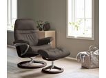 Relaxsessel STRESSLESS "Sunrise", braun (braun batick), B:92cm H:105cm T:80cm, Leder BATICK: BATICK ist ein leicht korrigiertes, durchgefärbtes und genarbtes Möbelleder, bei dem die meisten Unebenheiten und Spuren in der Regel entfernt wurden.;Leder PALOMA: PALOMA ist ein durchgefärbtes Semianilin-Möbelleder mit natürlicher Narbung.;ROHLEDER Stoff Q2 FARON: Ein fester zuverlässiger Bouclé mit eine