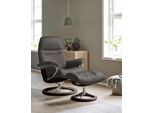 Relaxsessel STRESSLESS "Sunrise", grau (metal grau paloma), B:79cm H:103cm T:73cm, Leder BATICK: BATICK ist ein leicht korrigiertes, durchgefärbtes und genarbtes Möbelleder, bei dem die meisten Unebenheiten und Spuren in der Regel entfernt wurden.;Leder PALOMA: PALOMA ist ein durchgefärbtes Semianilin-Möbelleder mit natürlicher Narbung.;ROHLEDER Stoff Q2 FARON: Ein fester zuverlässiger Bouclé mit