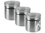 Vorratsdose METALTEX, silber (silberfarben), H:12cm Ø:11,8cm, Edelstahl, Lebensmittelaufbewahrungsbehälter, Vorratsdose, Inox-Verschluss
