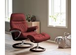 Relaxsessel STRESSLESS "Sunrise", rot (cherry paloma), B:92cm H:105cm T:80cm, Leder BATICK: BATICK ist ein leicht korrigiertes, durchgefärbtes und genarbtes Möbelleder, bei dem die meisten Unebenheiten und Spuren in der Regel entfernt wurden.;Leder PALOMA: PALOMA ist ein durchgefärbtes Semianilin-Möbelleder mit natürlicher Narbung.;ROHLEDER Stoff Q2 FARON: Ein fester zuverlässiger Bouclé mit einem