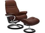 Relaxsessel STRESSLESS "Sunrise", braun (malt braun batick), B:79cm H:103cm T:73cm, Leder BATICK: BATICK ist ein leicht korrigiertes, durchgefärbtes und genarbtes Möbelleder, bei dem die meisten Unebenheiten und Spuren in der Regel entfernt wurden.;Leder PALOMA: PALOMA ist ein durchgefärbtes Semianilin-Möbelleder mit natürlicher Narbung.;ROHLEDER Stoff Q2 FARON: Ein fester zuverlässiger Bouclé mit