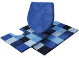 Badematte GRUND "Mosaik, Badvorleger, Badezimmer Teppich, sehr weich" Gr. 11, blau, H:20mm, Kunstfaser, Badematten, Badematte, angenehm weich, auch als 3 teiliges Set erhältlich, Made in Europe