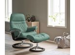 Relaxsessel STRESSLESS "Sunrise", grün (aqua grün paloma), B:83cm H:105cm T:74cm, Leder BATICK: BATICK ist ein leicht korrigiertes, durchgefärbtes und genarbtes Möbelleder, bei dem die meisten Unebenheiten und Spuren in der Regel entfernt wurden.;Leder PALOMA: PALOMA ist ein durchgefärbtes Semianilin-Möbelleder mit natürlicher Narbung.;ROHLEDER Stoff Q2 FARON: Ein fester zuverlässiger Bouclé mit e