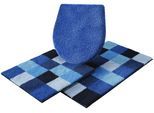 Badematte GRUND "Mosaik, Badvorleger, Badezimmer Teppich, sehr weich" Gr. 12, blau, H:20mm, Kunstfaser, Badematten, Badematte, angenehm weich, auch als 3 teiliges Set erhältlich, Made in Europe