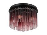 Globo Deckenleuchte Gorley, Klar, Rot, Schwarz, Chrom, Brombeere, Metall, Glas, 23 cm, CE, Lampen & Leuchten, Innenbeleuchtung, Leuchten nach Räumen, Schlafzimmerlampen