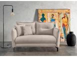 Sitzgruppe HOME AFFAIRE "Lazio modern und bequem, schmale Armlehnen, tolle Detailverarbeitung", beige, B:255cm H:94cm T:110cm, 93% Polyester, 7% Polyamid, Sitzmöbel-Sets, zwei verschiedene Fußfarben wählbar