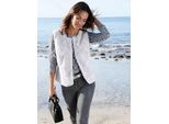Fellimitatweste INSPIRATIONEN, Damen, Gr. 44, weiß (hellgrau), 100% Polyester, unifarben, Westen