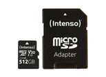 Intenso microSDXC 512GB C10 UHS-I Professional + Adapter
