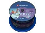 1x50 Verbatim DVD+R Double Layer 8x Speed, 8,5GB wide printable