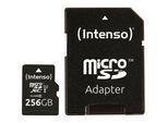 Intenso microSDXC Cards 256GB C10 UHS-I Premium + Adapter