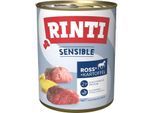 RINTI Sensible Nassfutter Hund, Adult, Dose, Ross und Hühnerleber 24x800 g