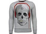Local Fanatic Skull beat rhinestone sweater