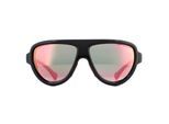 Moncler Aviator unisex glanzend zwart met roze lederen blauw met roze spiegel zonnebril