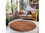 Muratap Sky soft uni basic rond vloerkleed laagpolig effen kleur