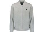 No Excess Sweater full zipper pique bomber grey melange