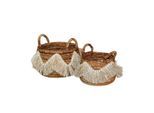 Furnilux decoratieve opbergmanden set van 2 – handgevlochten bananenstam /