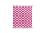 AFK Living Authentiek berbertapijt met ruiten van wol 176 x 208 cm