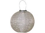 LED Solarleuchte "Solar Dekoration Festa", beige, B:25cm H:25cm L:25cm T:25cm Ø:25cm, PARFORCE TRADITIONAL HUNTING, Leuchten, Solar, Dämmerungssensor, Lochmuster mit Schatteneffekt