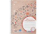 Collegeblock Herlitz Recycling, 80 Blatt, DIN A5+, 70 g/m², 6-fach gelocht, Spiralbindung, OPTIK PAPER®, kariert, Rand links, mehrfarbig