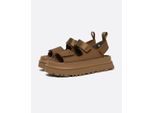 Plattform-Sandalen mit verstellbarem Riemen in Tan