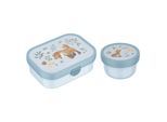 Lunchbox MEPAL "Obst- und Bentobox Campus (2025) 300 & 750 ml 2er Set", blau (forest friends), B:2cm H:2cm L:2cm, Kunststoff, Lebensmittelaufbewahrungsbehälter, Lunchbox, Spülmaschinengeeignet