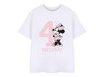 Disney Kinderen/Kinderen Minnie Mouse 4de Verjaardag T-Shirt (Wit)
