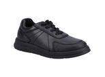 Hush Puppies Robert SNR Leren Zwarte Veterschoenen Voor Jongens