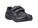 Hush Puppies Maddox Touch Fastening Leren Zwarte Schoenen Voor Jongens