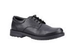 Hush Puppies Bruno Senior Leren Zwarte Derby Schoenen Voor Heren