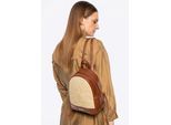 Wittchen Damesrugzak met vlechtwerk, bruin en beige, eco-leer