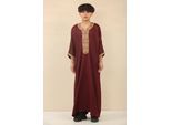 Kinderjongens Bourgondische Marokkaanse Thobe Jubba Robe Eid Djellaba Gandoura