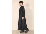 Zwarte Thobe voor jongens, Emirati Jubba, islamitische kleding, kaftan, Eid-kwastjes