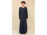 Blauwe Omani Eid Thobe Saudi Emirati Jubba-jas voor jongens voor kinderen