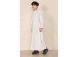 Beige Thobe Emirati Jubba Islamitische kleding Kaftan Eid met koord en kwastjes