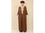 Kinderjongens bruin Marokkaanse Thobe Jubba Robe Eid Djellaba Gandoura